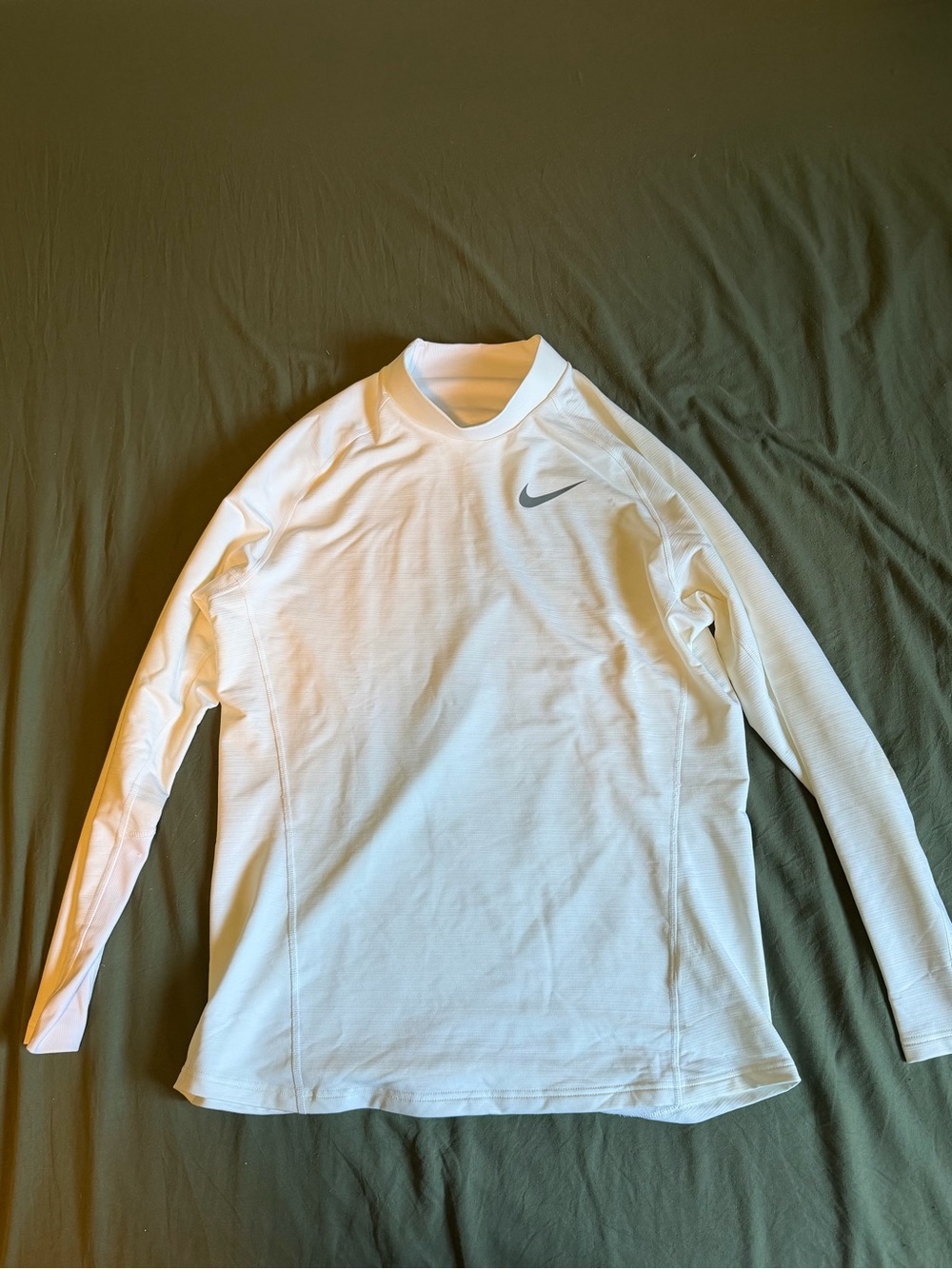Nike White Turtleneck with Grey Swoosh